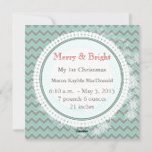 ミントとグレーあなたのベビーフラットフォトカード シーズンカード (裏面)