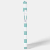 ミントとコーラルのストライプモノグラム Case-Mate iPhoneケース (裏面 / 左)