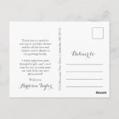 ミントとゴールドのベビーシャワーお礼はがき ポストカード (裏面)