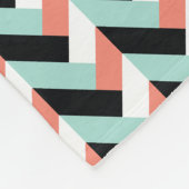 ミントとサンゴ織り模様フリースブランケット フリースブランケット (角)