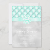 ミントとシルバーのタフテッド真珠Sweet sixteen 招待状 (裏面)