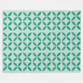 ミントとシーグリーン花びらサークルとダイヤモンド フリースブランケット (正面(横))