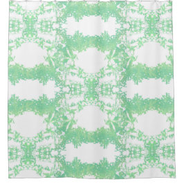 ミントとターコイズ民族オーナメント。 シャワーカーテン