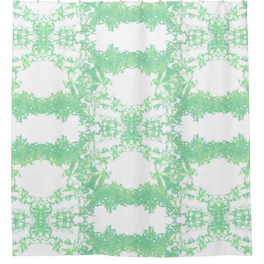 ミントとターコイズ民族オーナメント。 シャワーカーテン (正面)