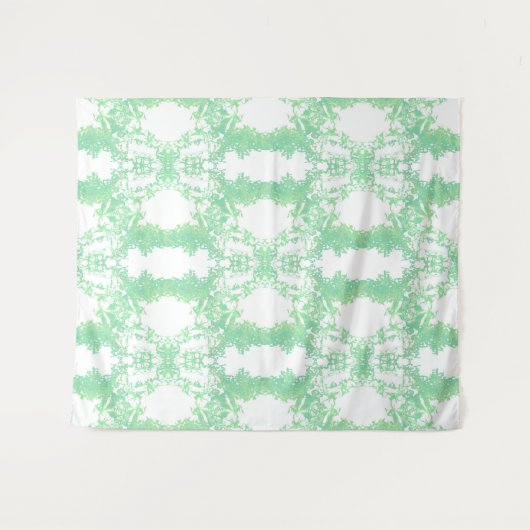 ミントとターコイズ民族オーナメント。 タペストリー (正面(横))