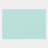 ミントとダークブルーの織り合わせ花柄 ラッピングペーパーシート (正面3)