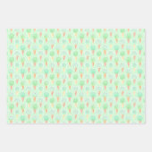 ミントとチップアイスクリームコーンパターン ラッピングペーパーシート (正面2)
