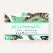 ミントとチョコレートストローク図書館ホールパス バッジ (裏面)