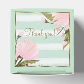 ミントとピンクのストライプ赤ちゃんシャワー フェイバーボックス (上部)