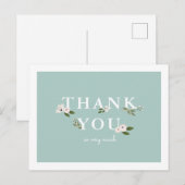 ミントとピンクのベビーシャワー感謝祭 ポストカード (正面/裏面)