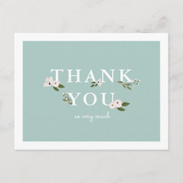 ミントとピンクのベビーシャワー お礼 ポストカード