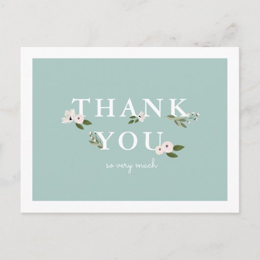 ミントとピンクのベビーシャワー お礼 ポストカード (正面)