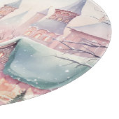 ミントとピンクの居心地の良いクリスマスマーケット – 冬のシーン カッティングボード (角)