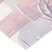 ミントとピンクの居心地の良いクリスマスマーケット – 冬のシーン ショートテーブルランナー (コーナー)