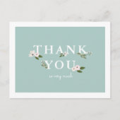 ミントとピンクの赤ちゃんシャワーありがとう ポストカード (正面)