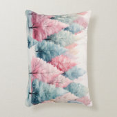 ミントとピンクモミの木の冬のシーン アクセントクッション (正面(垂直))