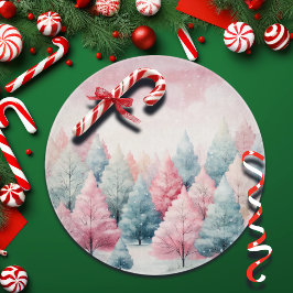 ミントとピンクモミの木の冬のシーン カッティングボード