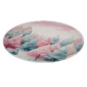 ミントとピンクモミの木の冬のシーン カッティングボード (角)