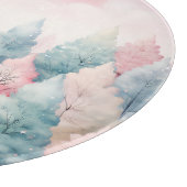 ミントとピンクモミの木の冬のシーン カッティングボード (角)