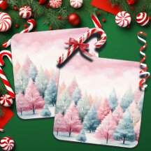 ミントとピンクモミの木の冬のシーン