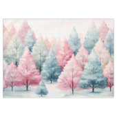 ミントとピンクモミの木の冬のシーン テーブルクロス (正面(横))