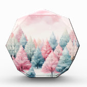 ミントとピンクモミの木の冬のシーン フォトブロック (正面)