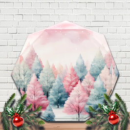 ミントとピンクモミの木の冬のシーン フォトブロック