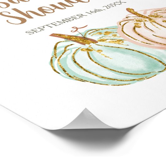 ミントとピーチのカボチャのジェンダーがウェルカムサインを明らかにする ポスター (角)