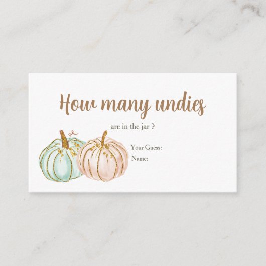 ミントとピーチカボチャどのくらいの数のアンディー エンクロージャーカード (正面)