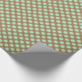 ミントとブラウンの水玉模様パターン ラッピングペーパー (角)