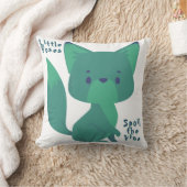 ミントとブルーかわいいベビーキツネとバイブル・バース クッション (ブランケット)