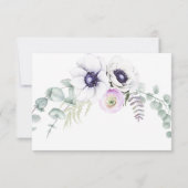 ミントとブルーウォーターのカラーフローラウェディングRSVPカード 出欠カード (裏面)