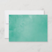 ミントとブルーウォーターの色のフローラ結婚ズ 出欠カード (裏面)