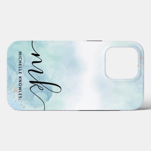 ミントとブルー Case-Mate iPhoneケース (裏面 (横))