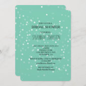 ミントとホワイトのぼかしコンフェッティの結婚前お祝いパーティー 招待状 (正面/裏面)