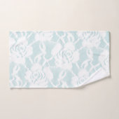 ミントとホワイトレースのバラフローラ ハンドタオル (ハンドタオル)