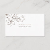 ミントとホワイト | シックなミニマリストの花 名刺 (裏面)