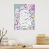 ミントとマウ結婚ーブの水彩フローラポスター ポスター (キッチン)