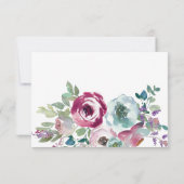 ミントとメイヴの水カラーフローラRSVPカード 出欠カード (裏面)