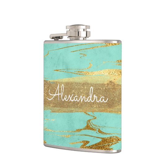 ミントと大理石と金箔とグリッター フラスク (左)