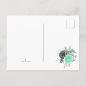 ミントと木炭のフローラ素朴の日付の保存 案内ポストカード (裏面)