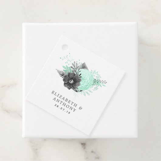 ミントと木炭のフローラ素朴結婚の フェイバータグ (インサイチュ)