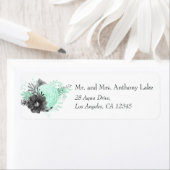 ミントと木炭のフローラ素朴結婚の ラベル (インサイチュ)