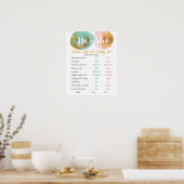 ミントと桃の古い妻の物語ジェンダーを明らかにするサイン ポスター (キッチン)