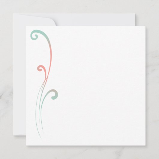 ミントと桃の色あせた花盛り結婚式招待状 招待状 (裏面)