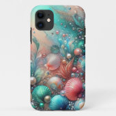 ミントと珊瑚の貝殻 海の至福 Case-Mate iPhoneケース (裏面)