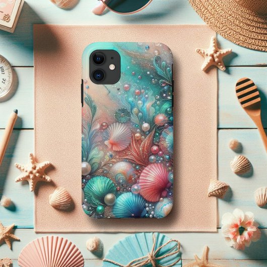 ミントと珊瑚の貝殻 海の至福 Case-Mate iPhoneケース