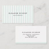 ミントと白のピンプリペスのパタモダンーン 名刺 (正面/裏面)