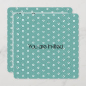 ミントと白の円 招待状 (正面/裏面)