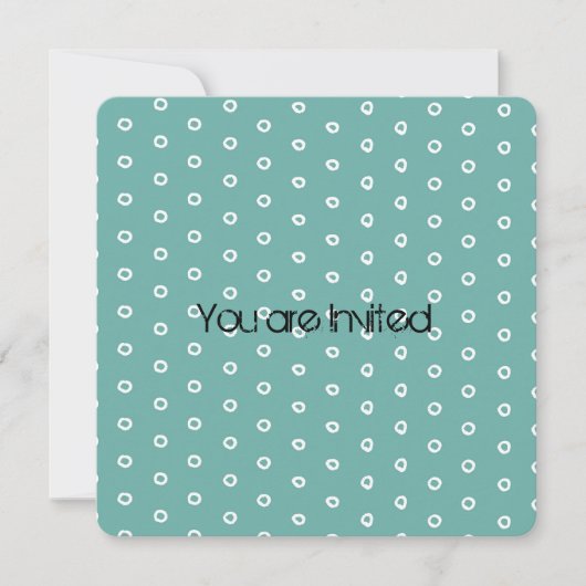 ミントと白の円 招待状 (正面)